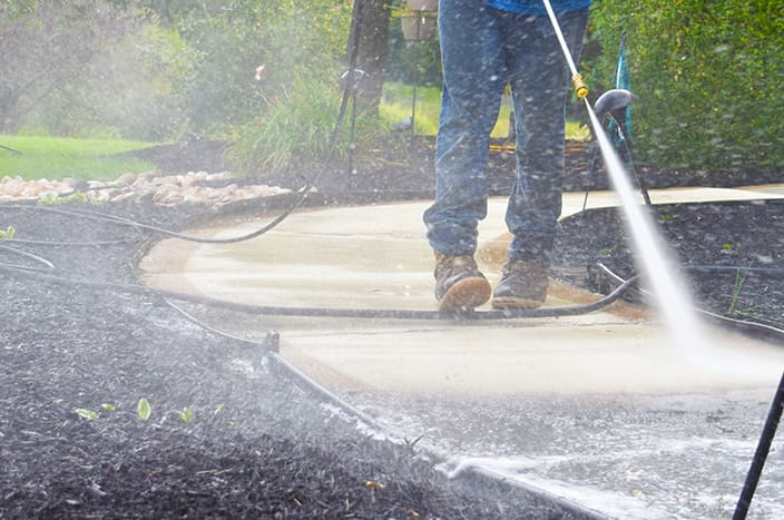 Powerwashing the Side Walk
